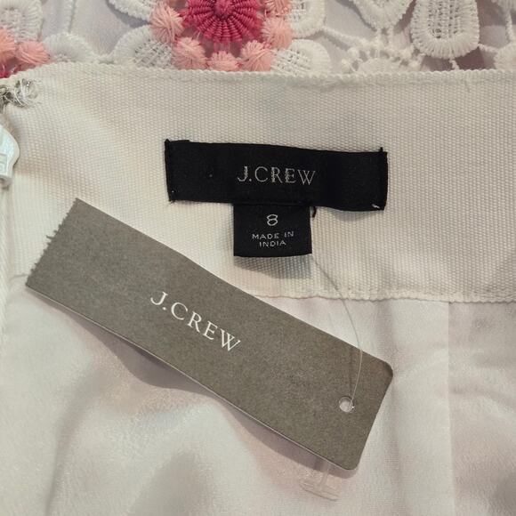 NWT J. Crew Floral Lace Crochet Pink & White Feminine Pencil Midi Skirt, Size 8 - Picture 10 of 11